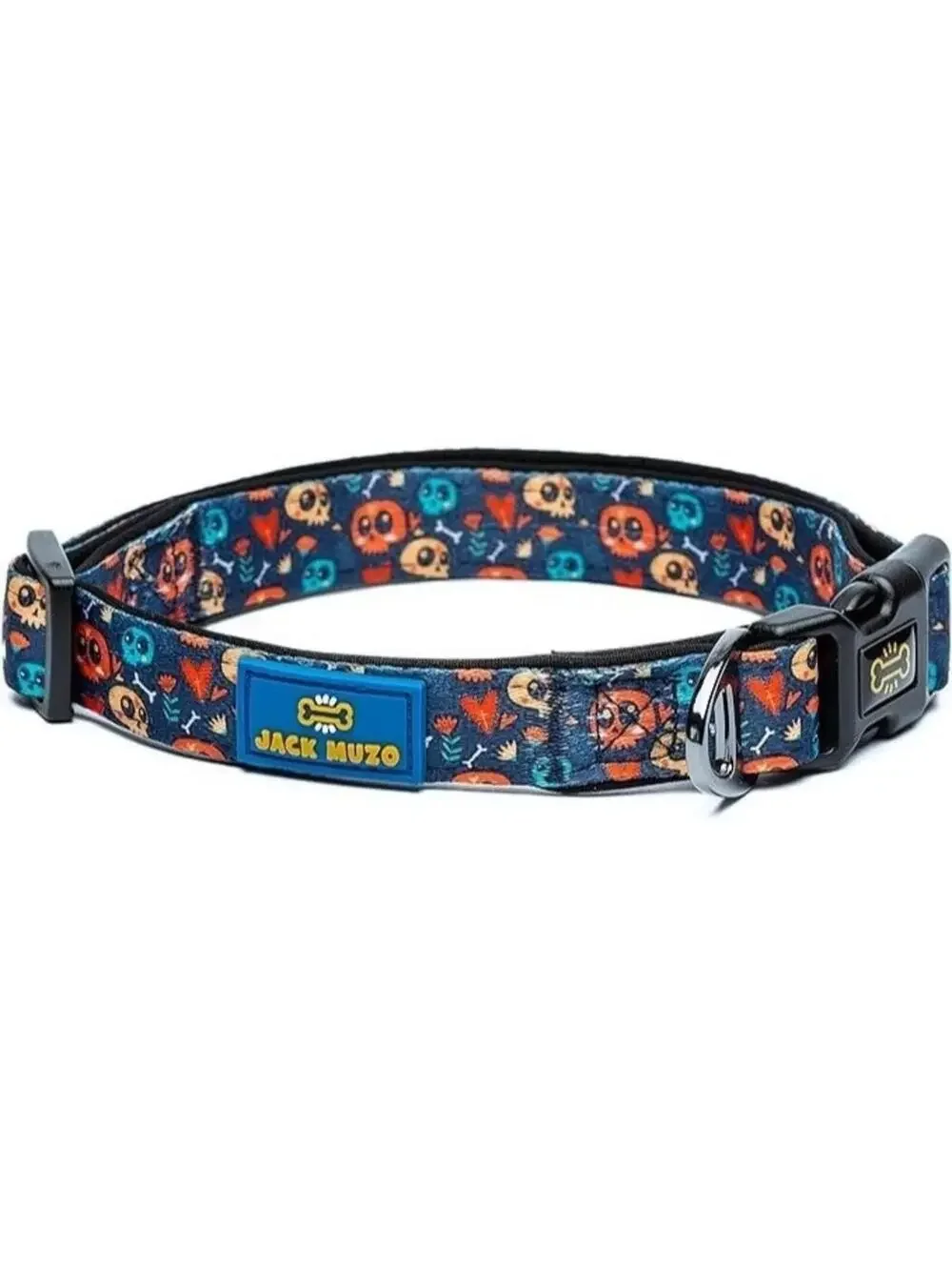 Blue Dog Collar Jack Muzo with Skeleton Bones Design, New Medium Dogs 12